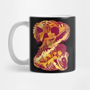 Afrocentric Escape Burgundy Gold Mug